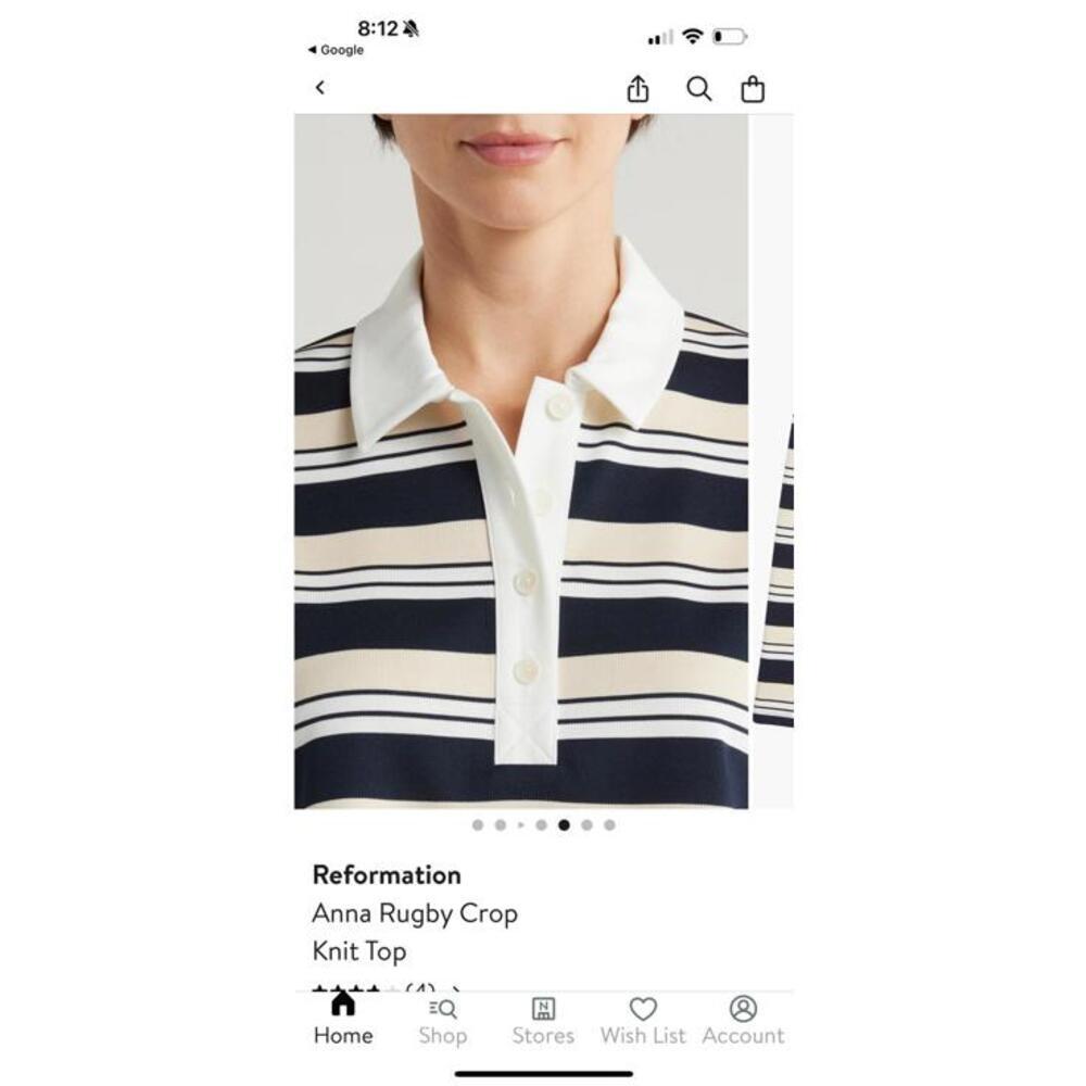 Reformation Ana Rugby Crop Polo NWOT - Picture 2 of 15